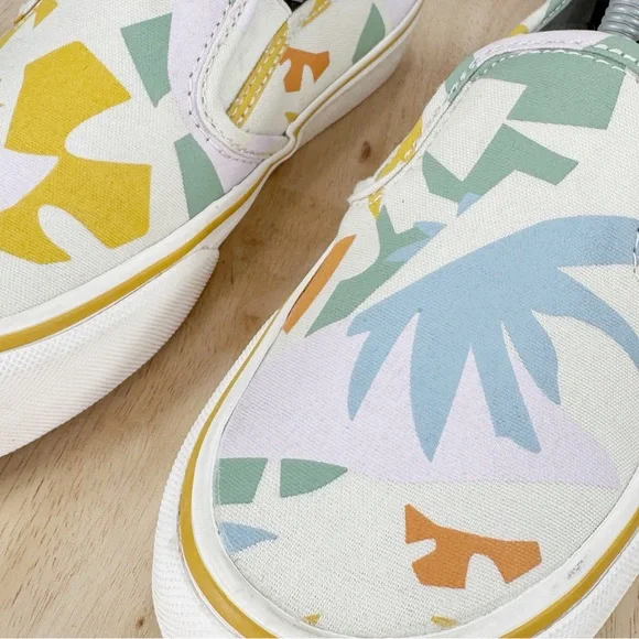 Vans Lelia Hurst Abstract Tropical Print Slip On Pro Sneakers‎ White Multi 6 - Picture 7 of 11